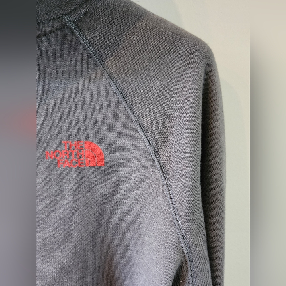 The North Face Hoodie Sweatshirt Womens Size M Gray and Orange Hiking Granola - Picture 4 of 7